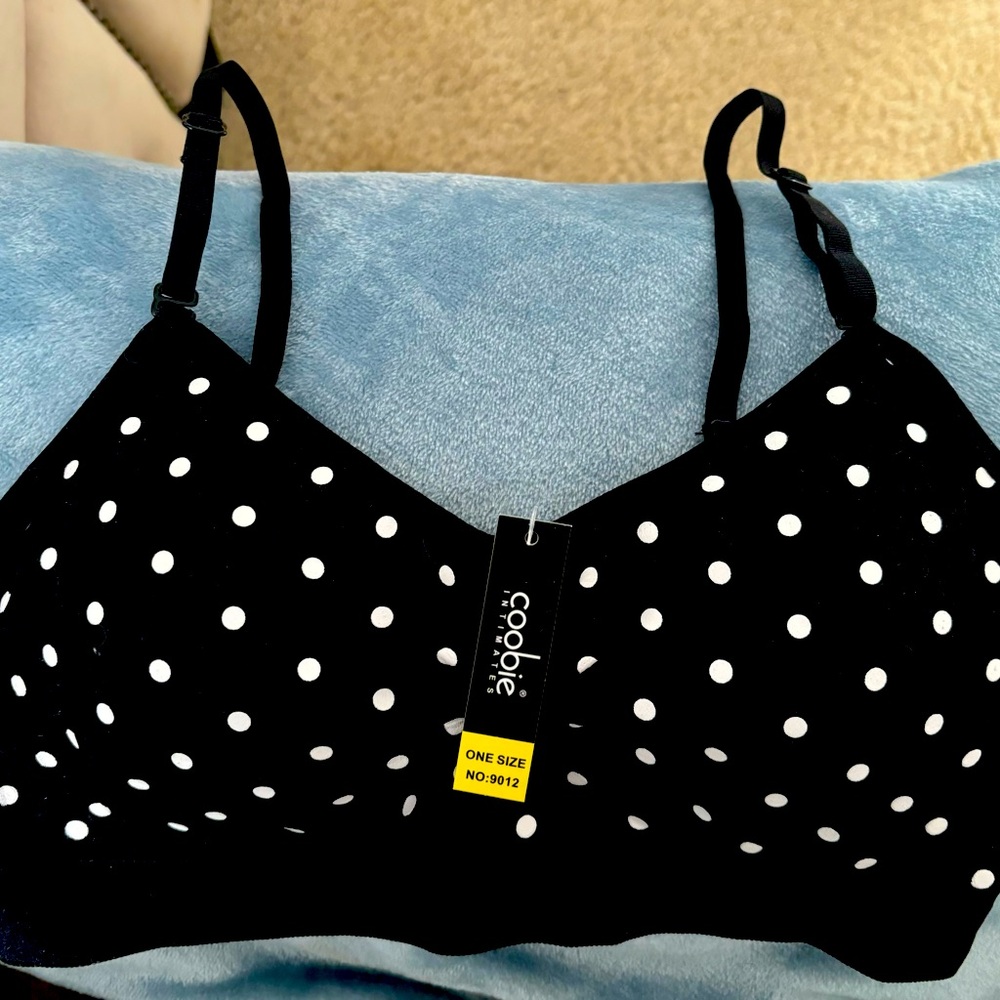 coobie Black & White Polka Dot Bralette